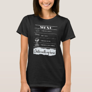 Camiseta Homem Frango Frango Cachorro-Quente Bolonha Letra