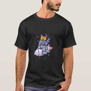 Camiseta Homem-Gato Num Astronauta De Espachante De Foguete