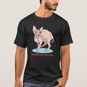 Camiseta Homem Gato Sphynx Avô Gato Sem Pelo Dono Sphynx