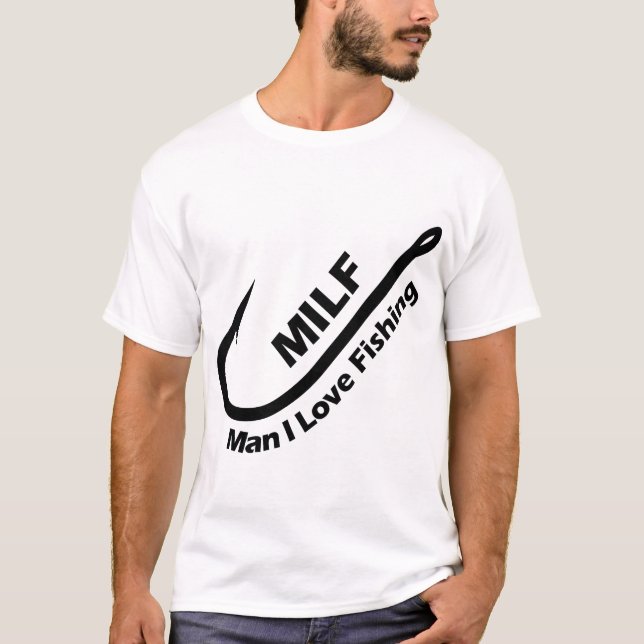 Camiseta Homem I ama pesca - Gancho, Linha e Sinker (Frente)