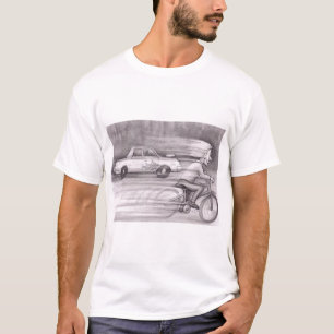Camiseta Homem Idoso no Carro de Corrida de Bicicleta Muito
