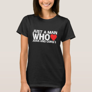 Camiseta Homem Jesus Corgi Cão Amor Animal Cachorro Galês