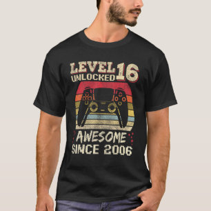 Camiseta Homem Jogador De 16 Anos Aniversário 16 Nível Desb