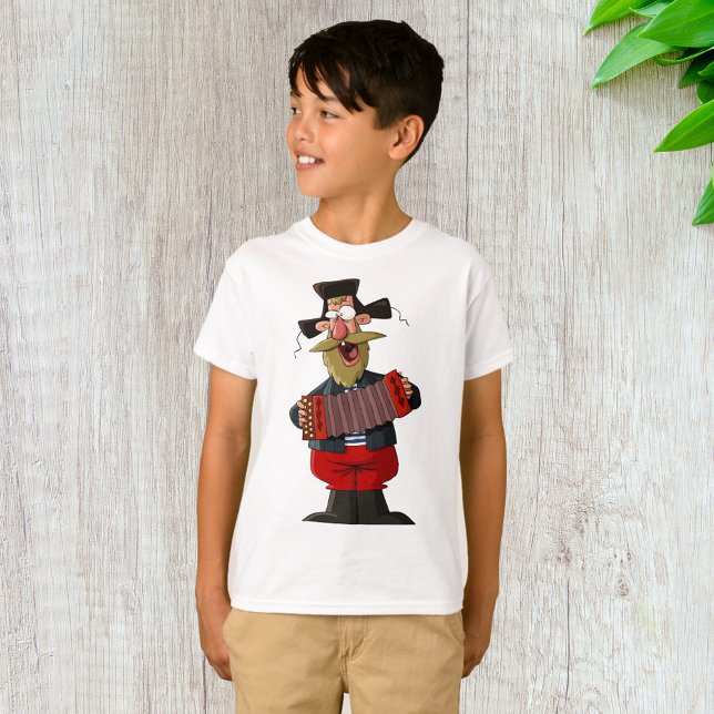 Camiseta Homem Jogando O Acordeão (Criador carregado)
