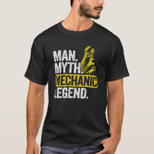 Camiseta Homem Lenda Mecânico Mítico Cara do Carro Oficina