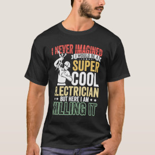 Camiseta Homem-liga elétrico de Pai eletricista para homem
