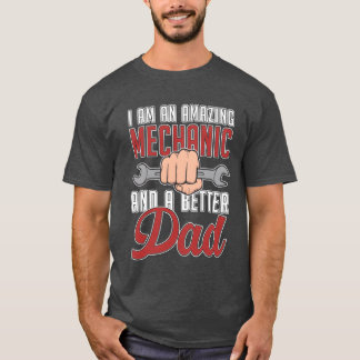 Camiseta Homem Mecânico Pai Carro Mecânico retrô