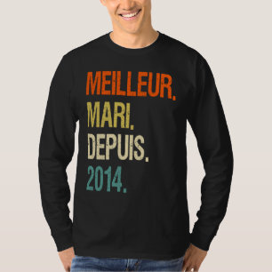Camiseta Homem Melhor Marido Desde 2014 8 Aniversário Marid