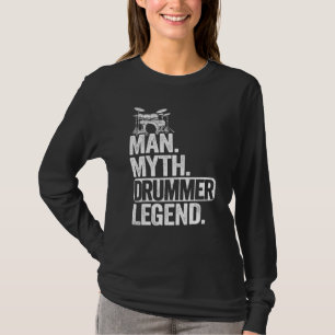 Camiseta Homem Mítico Baterista Lenda Bateria Masculino Vin