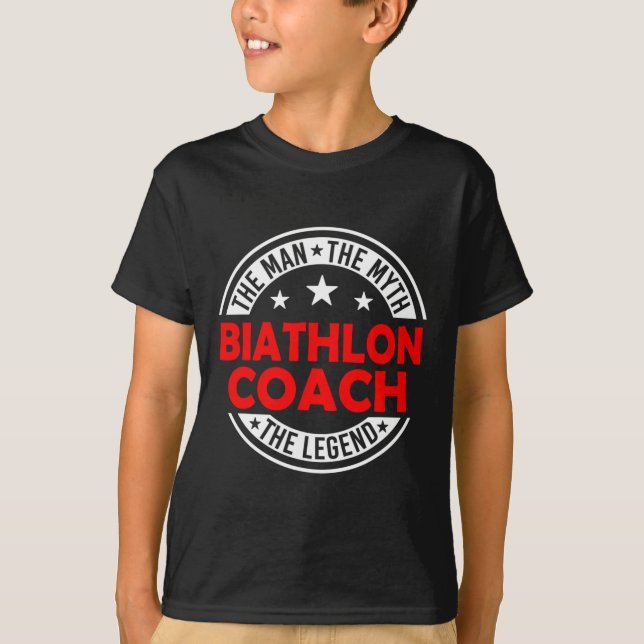 Camiseta Homem Mito Biatlo Coach Lenda Engraçado Biathlon C (Frente)