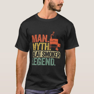 Camiseta Homem Mito Carne Defumador Lenda Pai Grillfather C