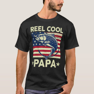 Camiseta Homem Muito Legal Papai 4 de Julho Pescaria Patrió