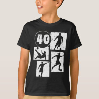 Camiseta Homem Mulher Jogador de Futebol 40º Aniversário Fu