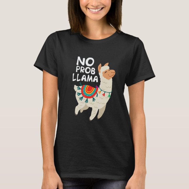 Camiseta Homem Mulher Sem Prob Llama Llama (Frente)