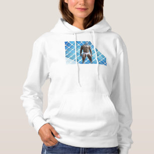 Camiseta Homem muscular SlipperyJoe, seis abdominais, branc