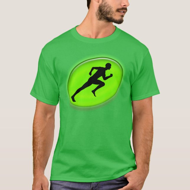 Camiseta Homem Neon Verde Correndo Presente de Personalrain (Frente)