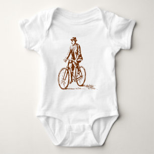 Camiseta Homem numa Bicicleta - Marrom Noz