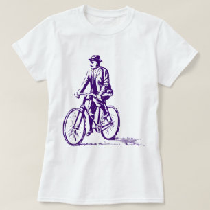 Camiseta Homem numa bicicleta - Roxo profundo