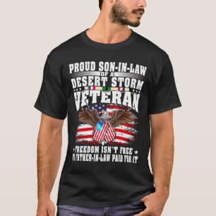Camiseta Homem Orgulhoso Genro do Veterano da Tempestade no