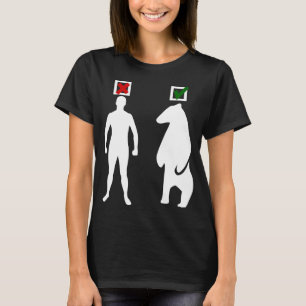 Camiseta homem ou urso feminista meme branco