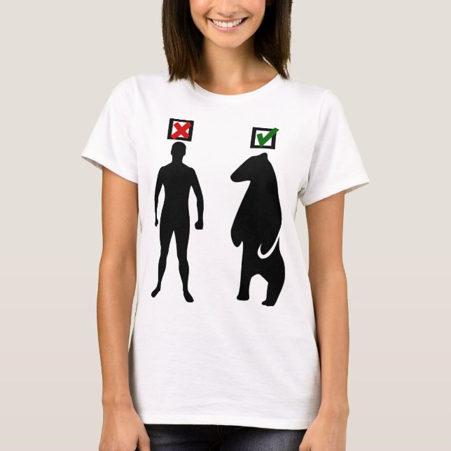 Camiseta homem ou urso feminista meme negro (Frente)