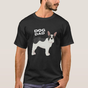 Camiseta Homem Pai Cachorro Bulldog Francês Preto e Branco