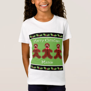 Camiseta Homem Personalizado de Pão de Natal Bonito
