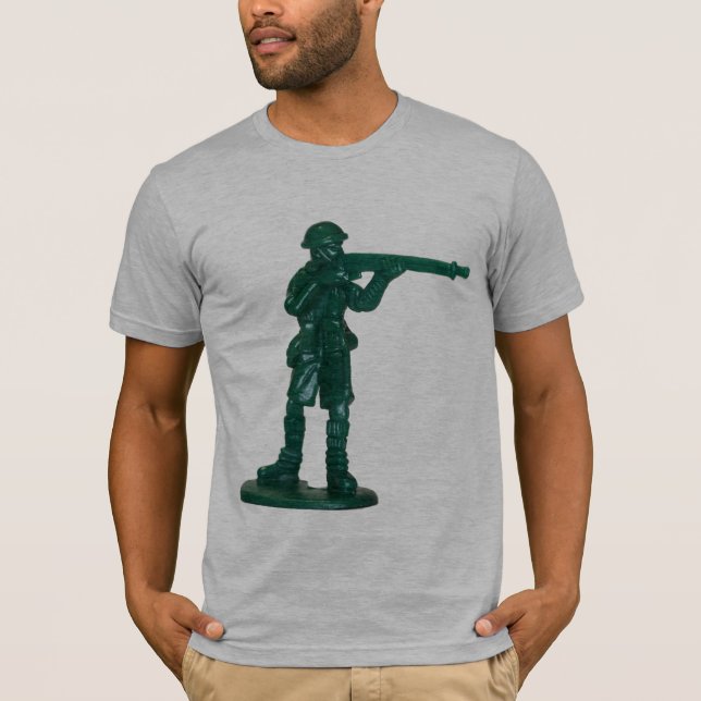 Camiseta Homem plástico verde do exército (Frente)