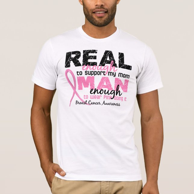 Camiseta Homem real bastante bastante cancro da mama da (Frente)