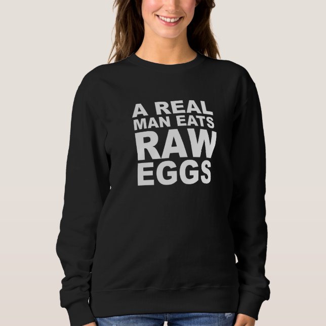 Camiseta Homem Real Come Ovos Raw Malhação De Proteína Cons (Frente)