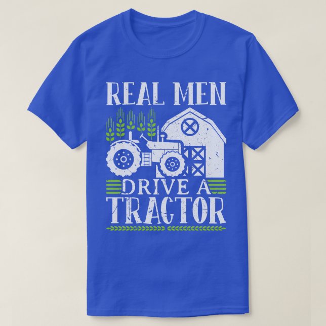 Camiseta Homem Real Dirige Um Trator 1 (Frente do Design)