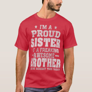 Camiseta Homem Retro 90 Vintage Eu sou Orgulhosa Irmã Sobre