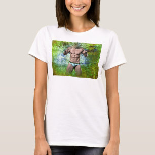 Camiseta Homem sexy muscular branco de SlipperyJoe, alto-fa