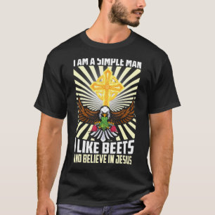 Camiseta Homem Simples Como Beterraba Acredita Em Jesus C