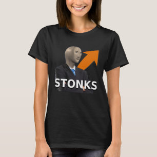 Camiseta Homem Stonks Meme Mais Seta