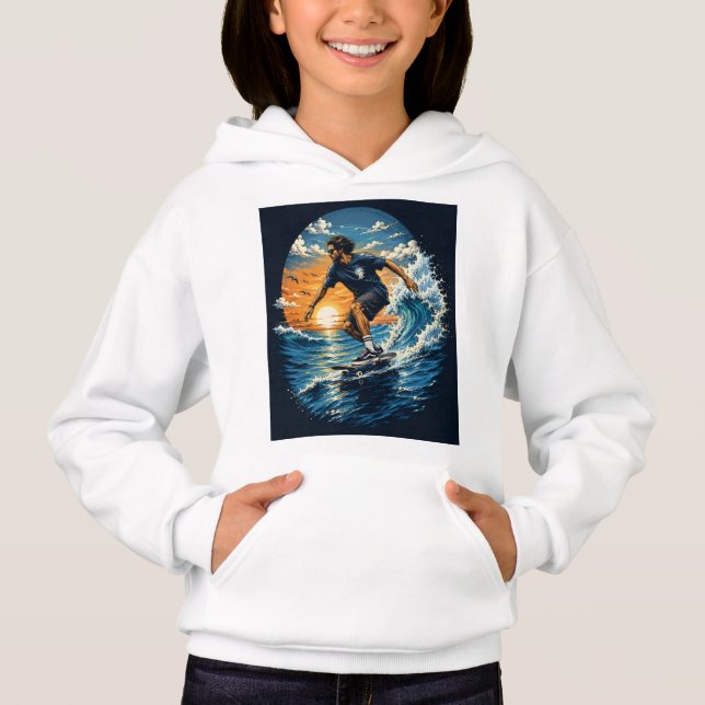 Camiseta Homem surfando nas ondas  (Frente)