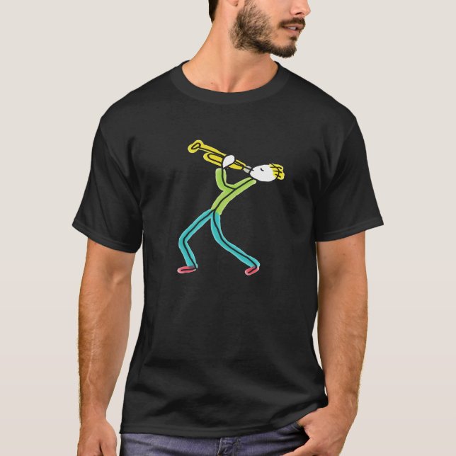 Camiseta Homem Tocando Trompete (Frente)