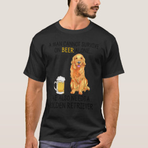Camiseta Homem Um Homem Não Pode Viver Só de Cerveja Golde