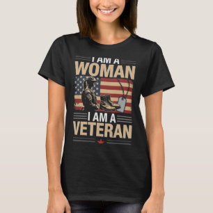 Camiseta Homem Uma Mulher Veterano EUA Patriótico Americano