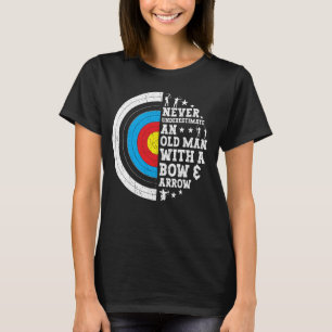 Camiseta Homem Velho Arqueiro Com Arco E Arqueiro Engraçado