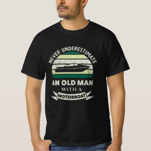 Camiseta Homem Velho com Barco Engraçado de Moto Oferece Pa
