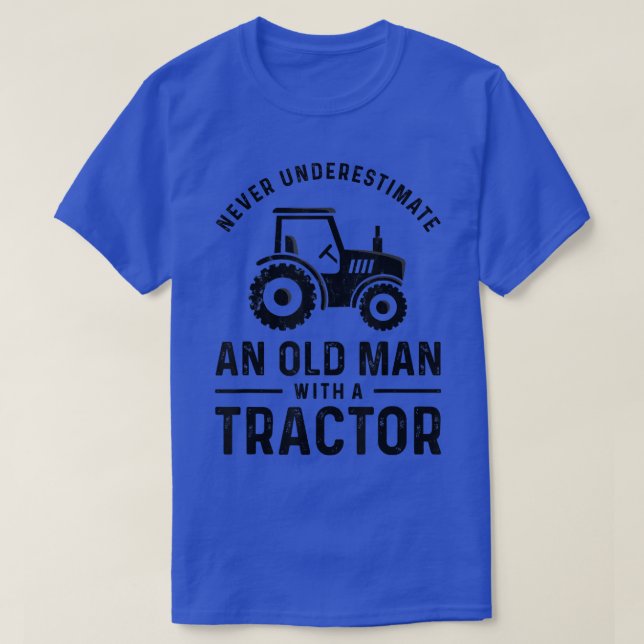 Camiseta Homem velho com trator para homens Farmer Farmer (Frente do Design)