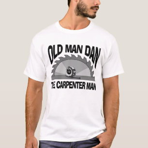 Camiseta Homem Velho Dan Carpenter Man Lumber Builder Engra