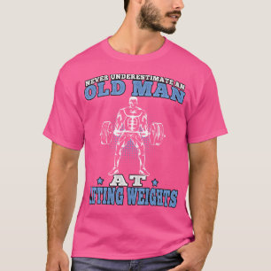Camiseta Homem Velho em Treino de Levantamento de Peso Acad