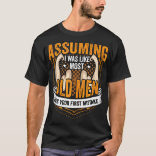 Camiseta Homem Velho Levantando Malhação de Montagem de Arr