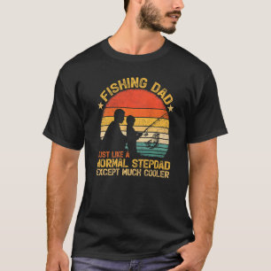 Camiseta Homem Velho Pescador Pai Igual a Um Padrasto Norma