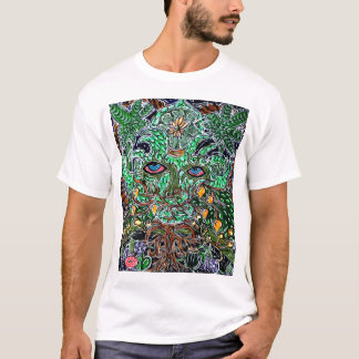 Camiseta homem verde psicadélico