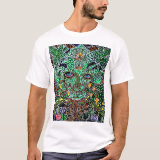 Camiseta homem verde psicadélico