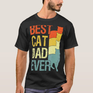 Camiseta Homem Vintage Melhor Pai de Gato de Sempre Retro D