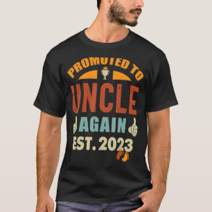 Camiseta Homem Vintage Promovido a Tio Novamente 2023 Gravi